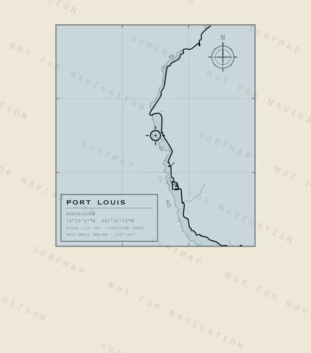 Port Louis chart, the full artwork printed on the back