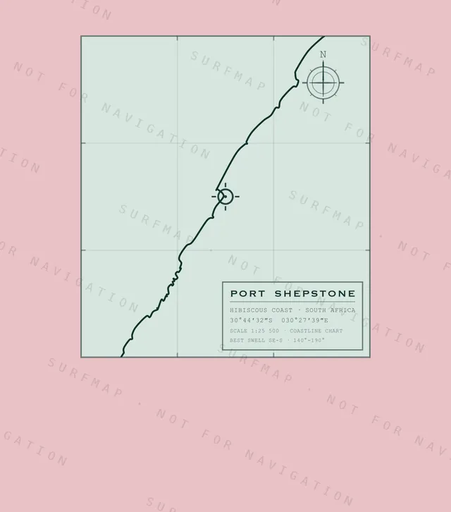 Port Shepstone chart, the full artwork printed on the back