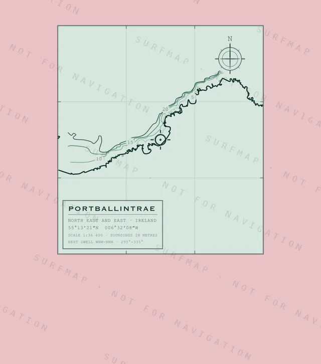 Portballintrae chart, the full artwork printed on the back