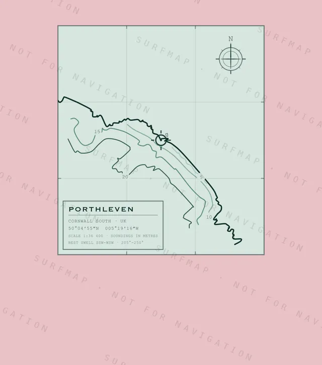 Porthleven chart, the full artwork printed on the back