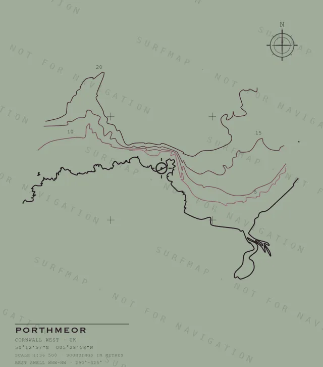 Porthmeor chart, the full artwork printed on the back