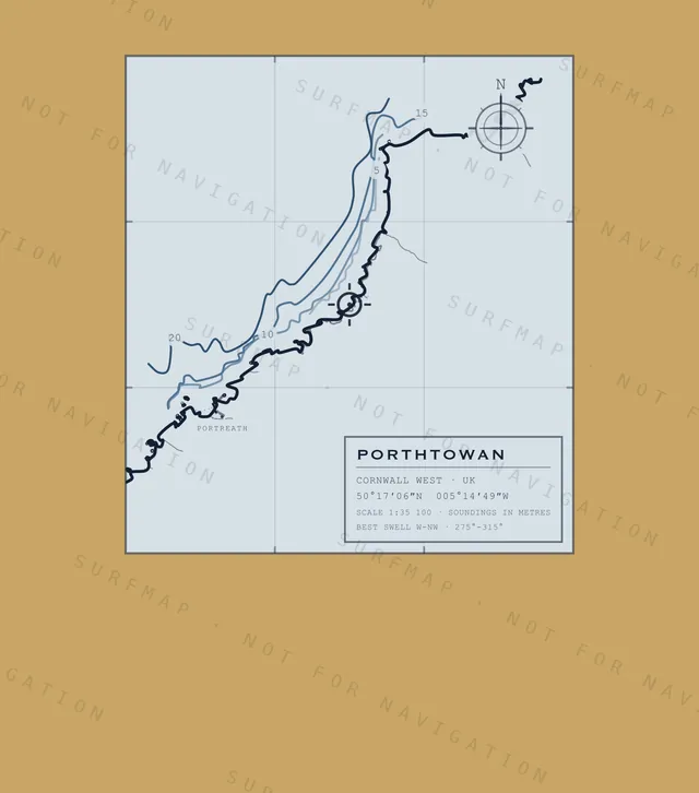 Porthtowan chart, the full artwork printed on the back