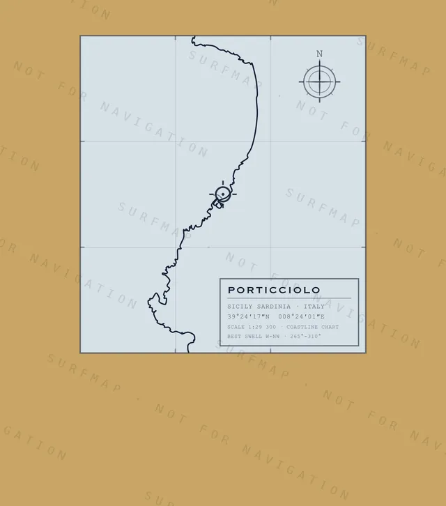 Porticciolo chart, the full artwork printed on the back