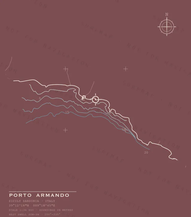 Porto Armando chart, the full artwork printed on the back
