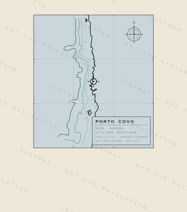 Porto Covo chart, the full artwork printed on the back