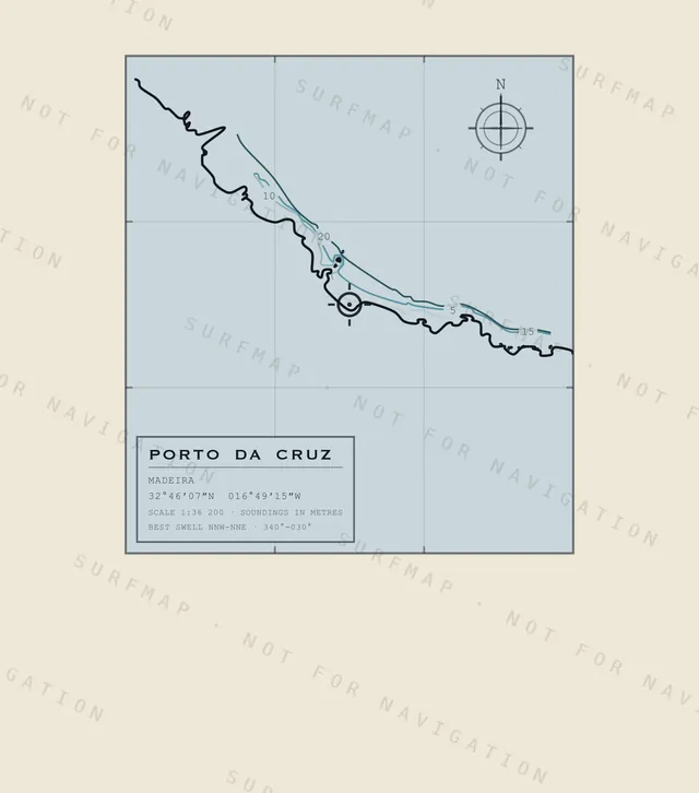 Porto da Cruz chart, the full artwork printed on the back