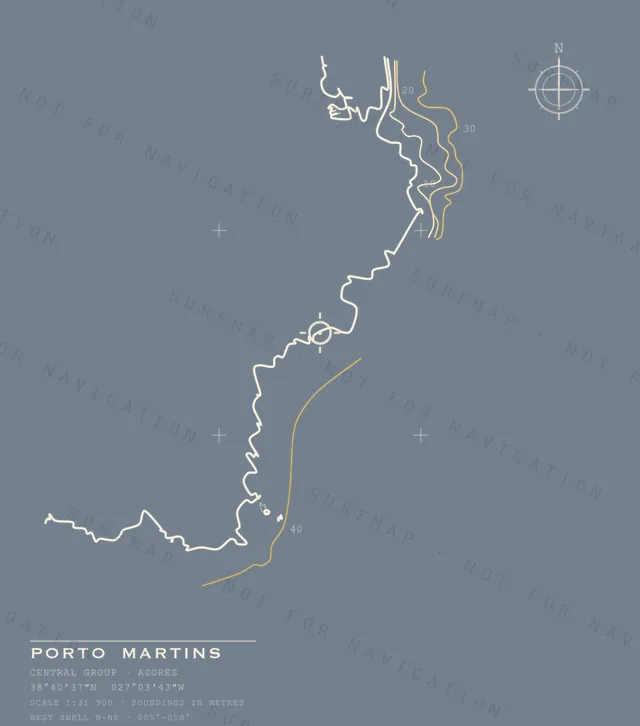 Porto Martins chart, the full artwork printed on the back