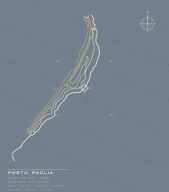 Porto Paglia chart, the full artwork printed on the back