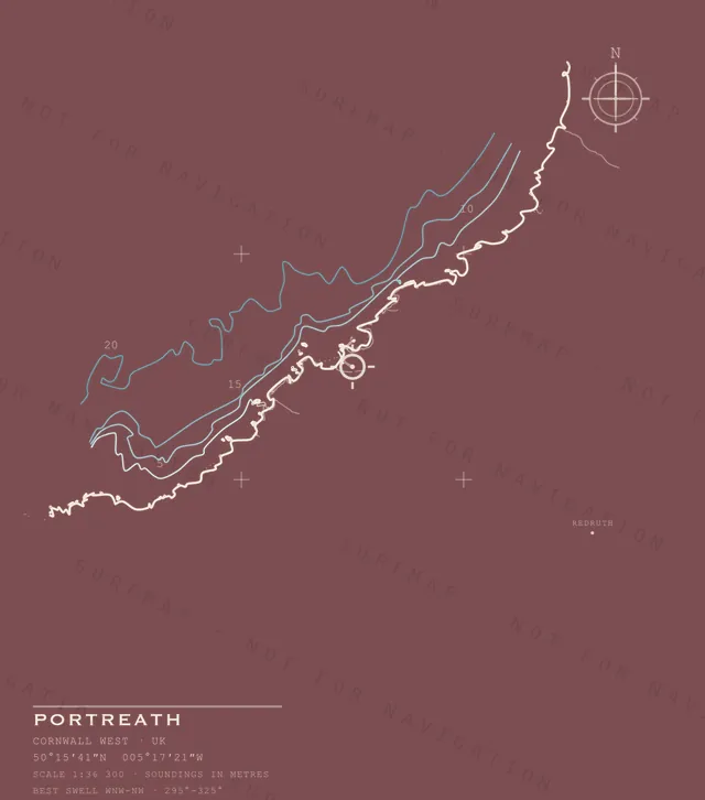 Portreath chart, the full artwork printed on the back
