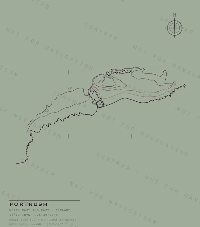Portrush chart, the full artwork printed on the back