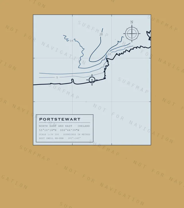 Portstewart chart, the full artwork printed on the back