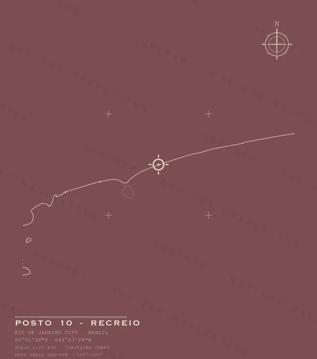 Posto 10 - Recreio chart, the full artwork printed on the back