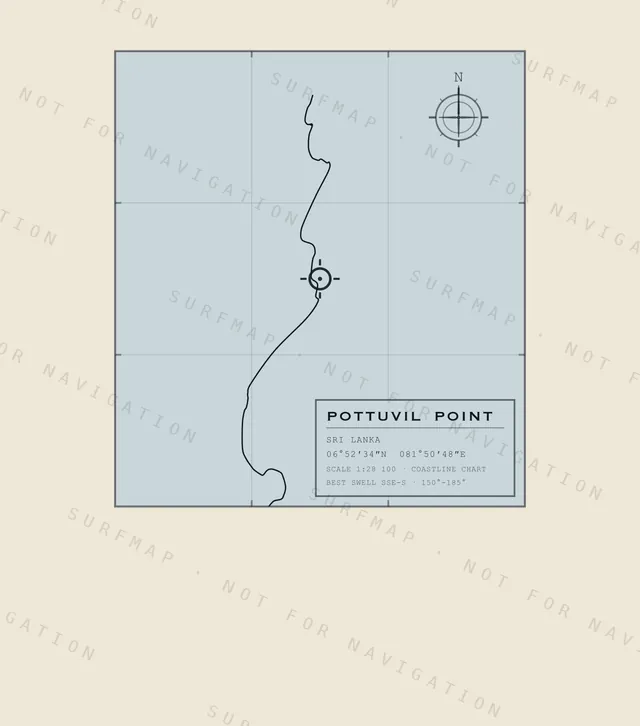 Pottuvil Point chart, the full artwork printed on the back