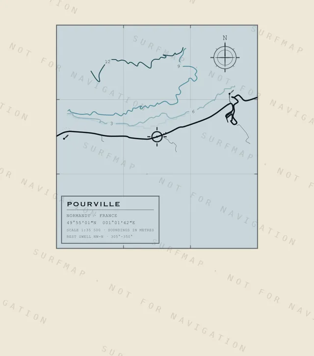 Pourville chart, the full artwork printed on the back