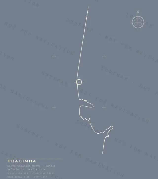 Pracinha chart, the full artwork printed on the back