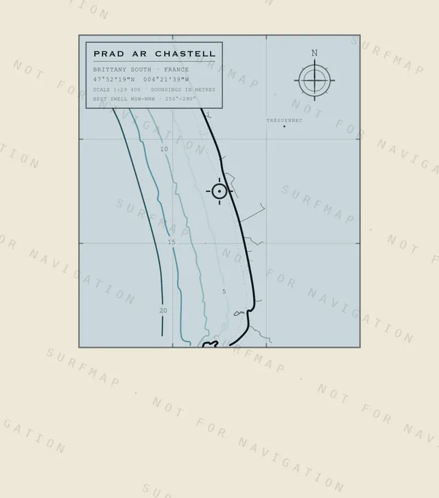 Prad Ar Chastell chart, the full artwork printed on the back