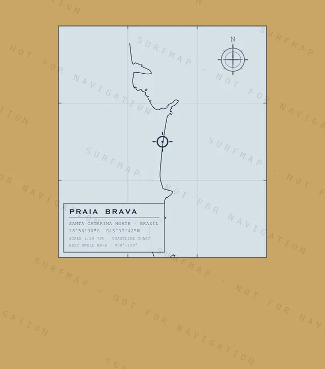 Praia Brava chart, the full artwork printed on the back