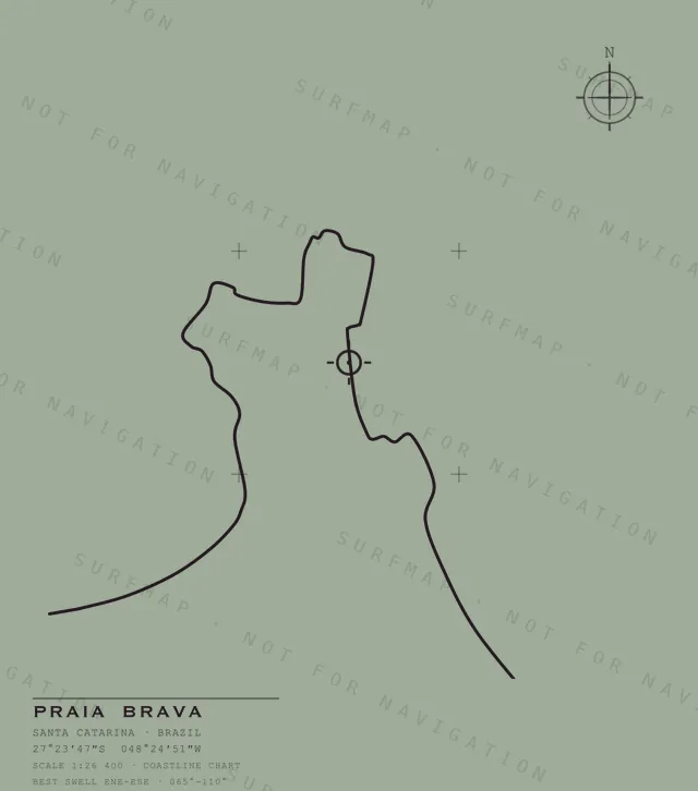 Praia Brava chart, the full artwork printed on the back