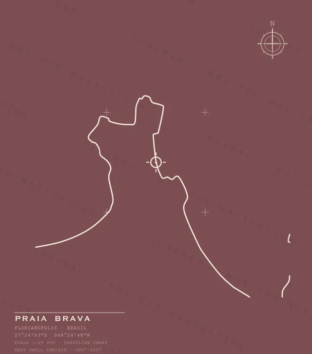 Praia Brava chart, the full artwork printed on the back