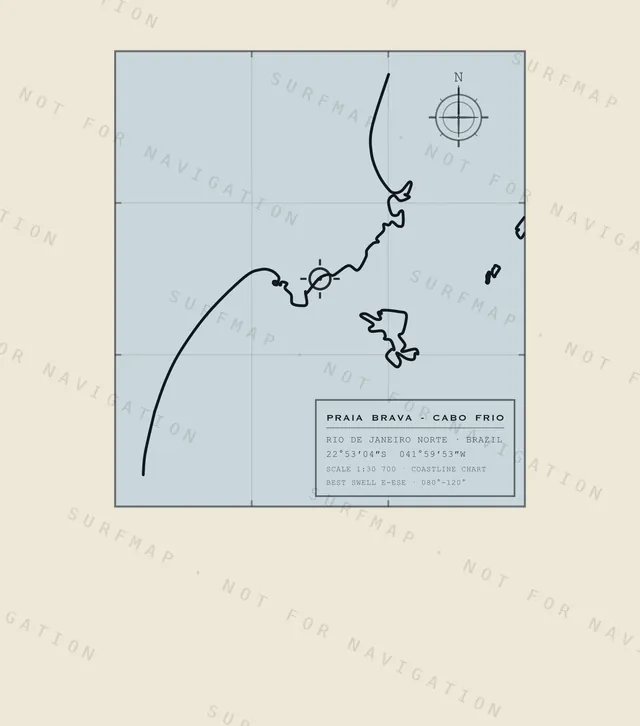 Praia Brava - Cabo Frio chart, the full artwork printed on the back