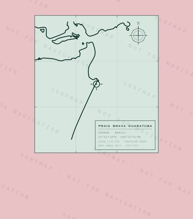 Praia Brava Guaratuba chart, the full artwork printed on the back