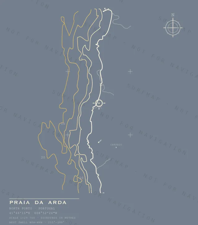 Praia da Arda chart, the full artwork printed on the back