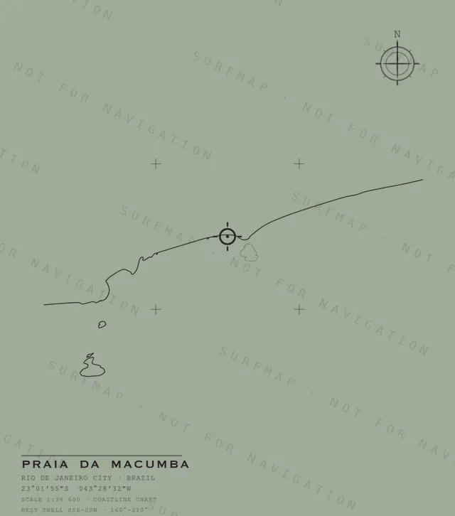 Praia da Macumba chart, the full artwork printed on the back