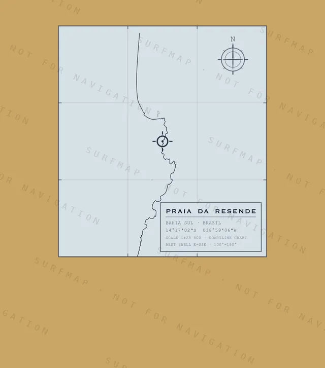 Praia da Resende chart, the full artwork printed on the back