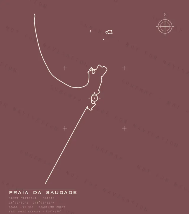 Praia da Saudade chart, the full artwork printed on the back