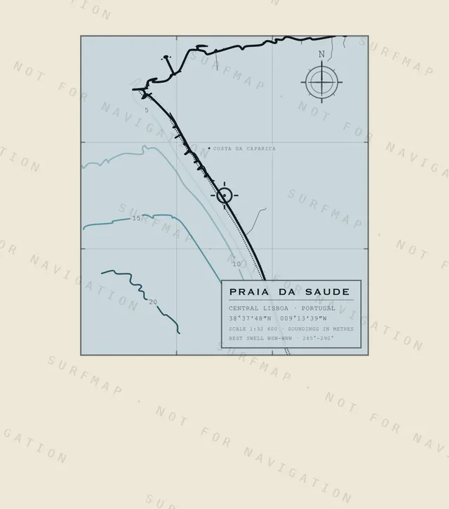 Praia da Saude chart, the full artwork printed on the back