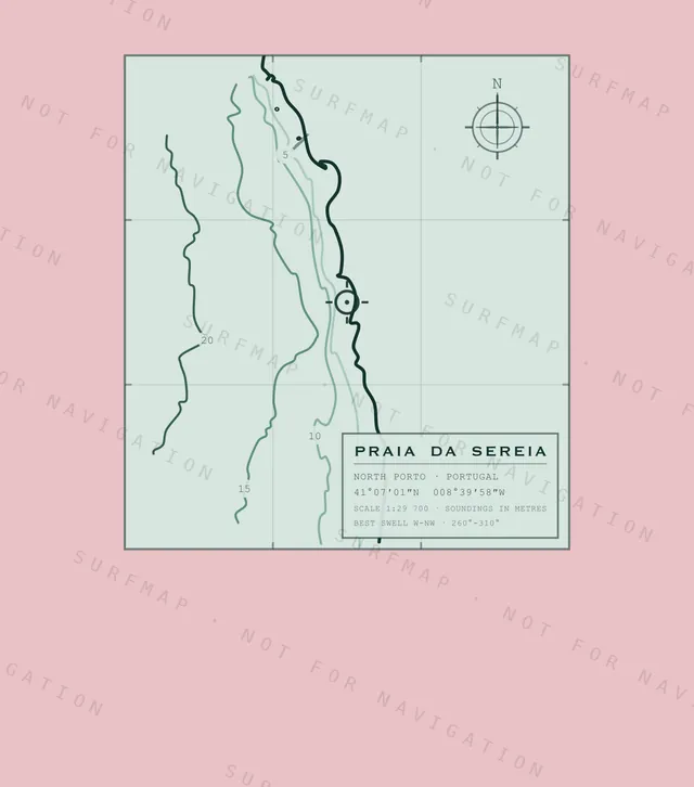 Praia da Sereia chart, the full artwork printed on the back