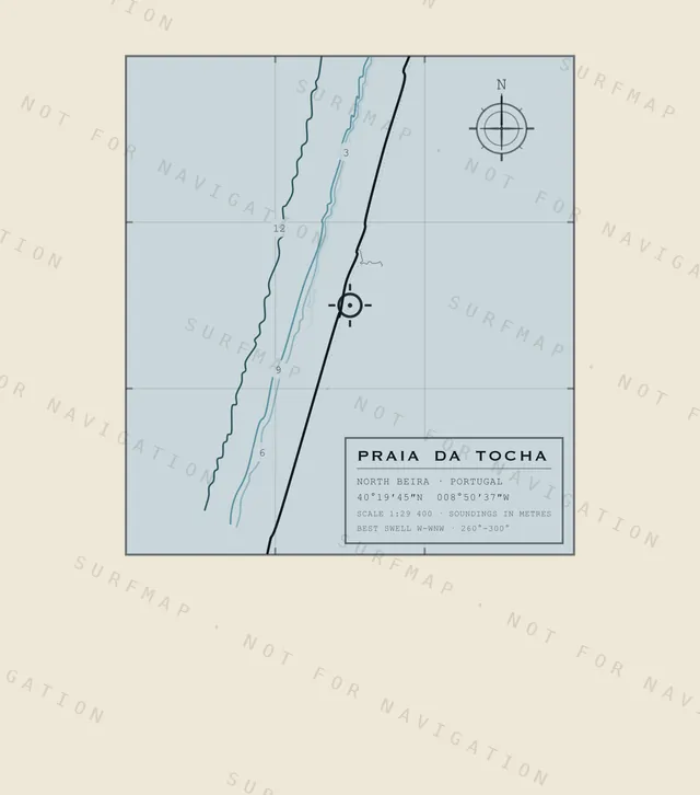 Praia da Tocha chart, the full artwork printed on the back