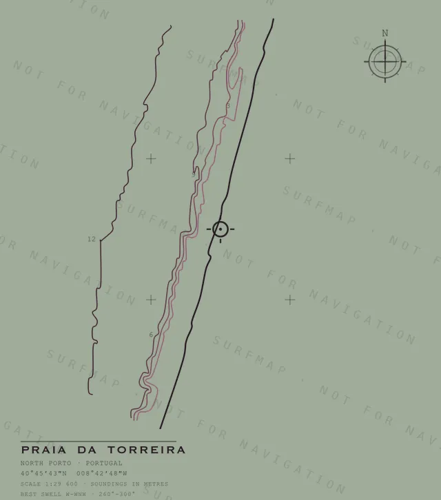 Praia da Torreira chart, the full artwork printed on the back