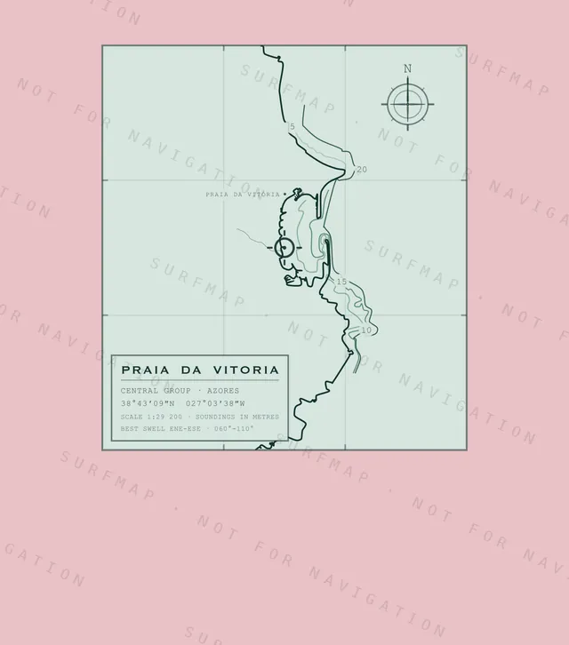 Praia da Vitoria chart, the full artwork printed on the back