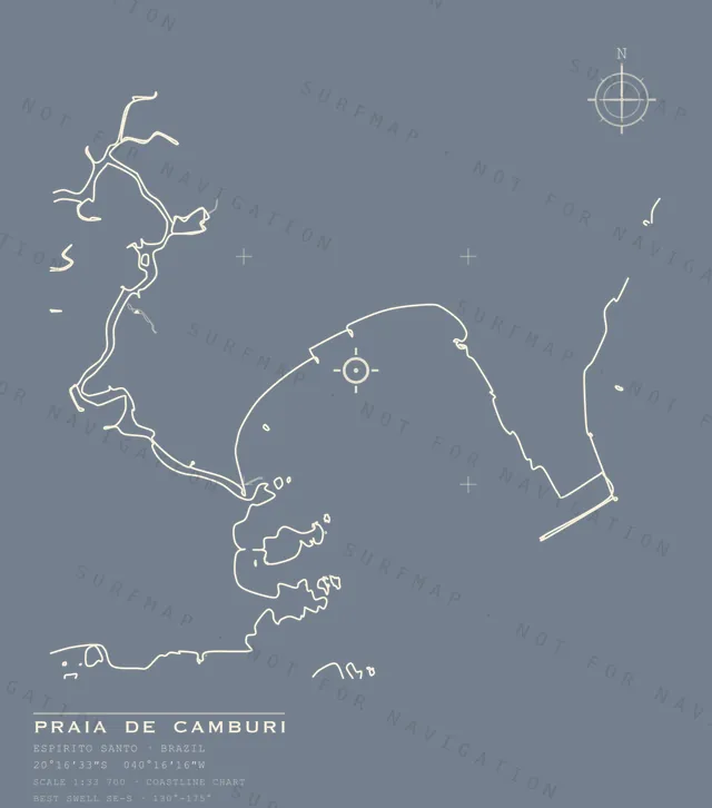 Praia de Camburi chart, the full artwork printed on the back