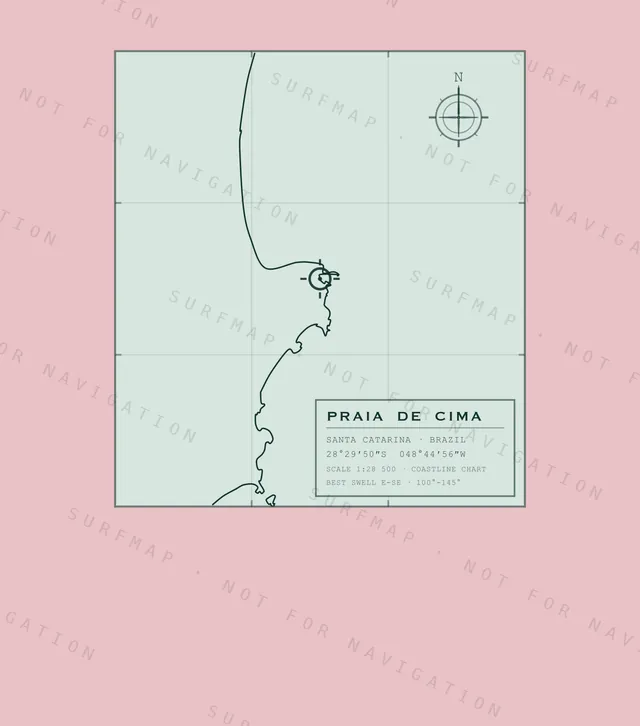 Praia de Cima chart, the full artwork printed on the back