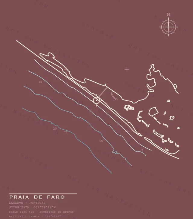 Praia de Faro chart, the full artwork printed on the back