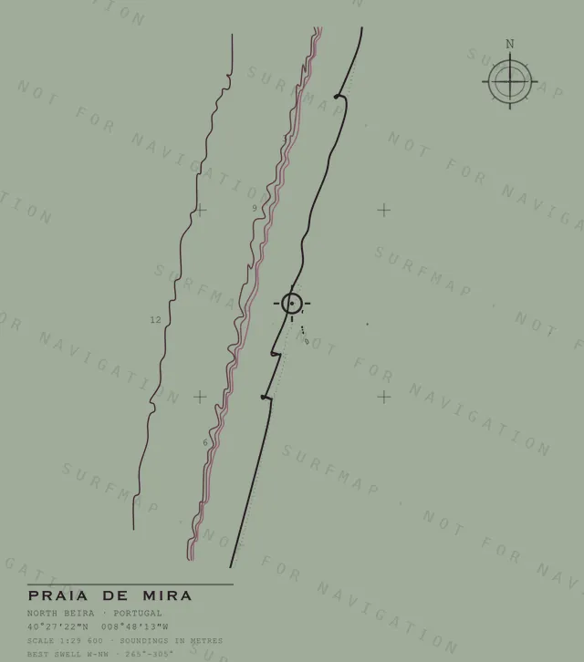 Praia de Mira chart, the full artwork printed on the back