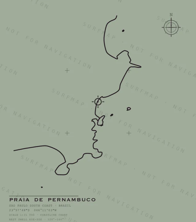 Praia de Pernambuco chart, the full artwork printed on the back