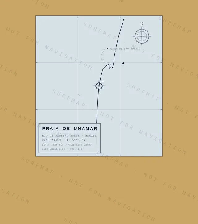 Praia de Unamar chart, the full artwork printed on the back