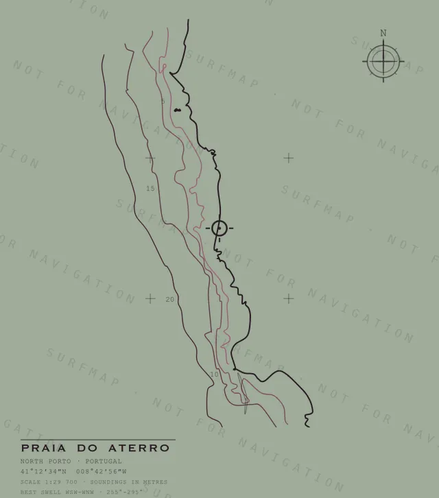 Praia do Aterro chart, the full artwork printed on the back