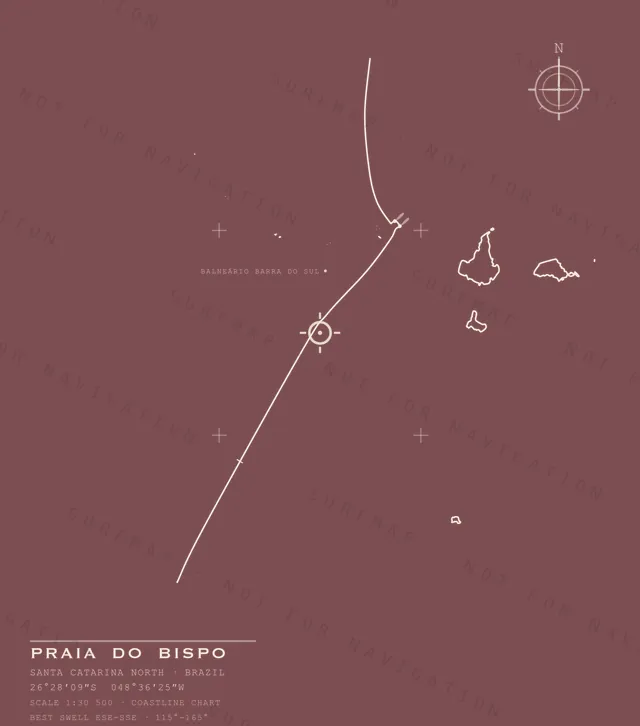 Praia do Bispo chart, the full artwork printed on the back