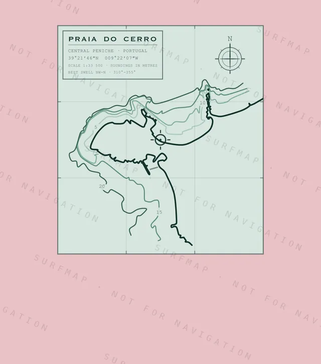 Praia do Cerro chart, the full artwork printed on the back