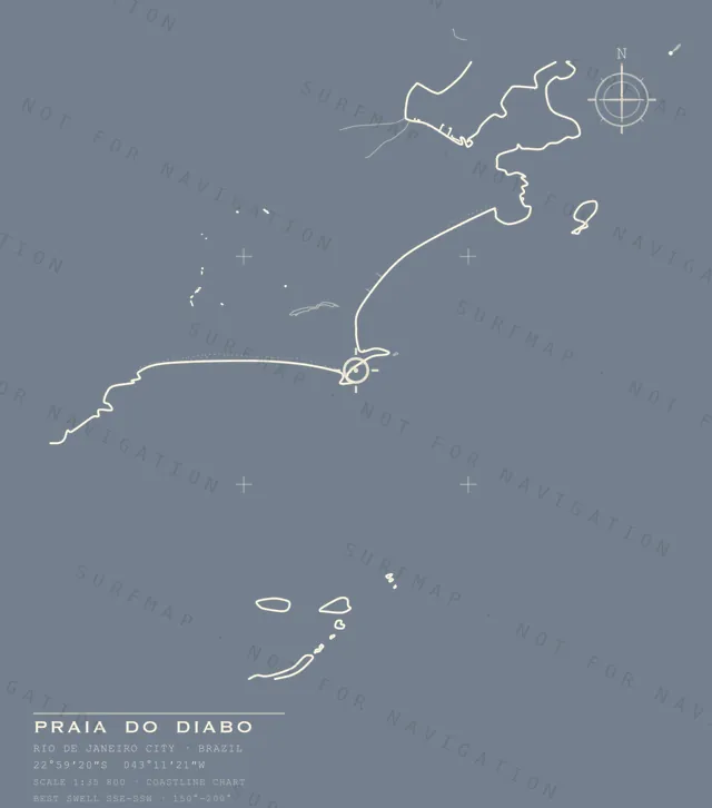Praia do Diabo chart, the full artwork printed on the back