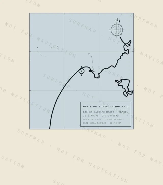 Praia do Forte - Cabo Frio chart, the full artwork printed on the back
