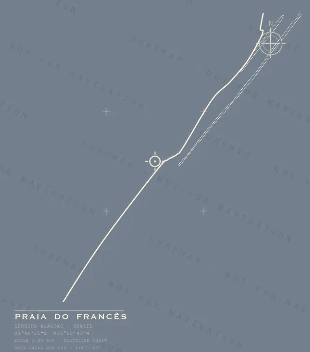 Praia do Francês chart, the full artwork printed on the back