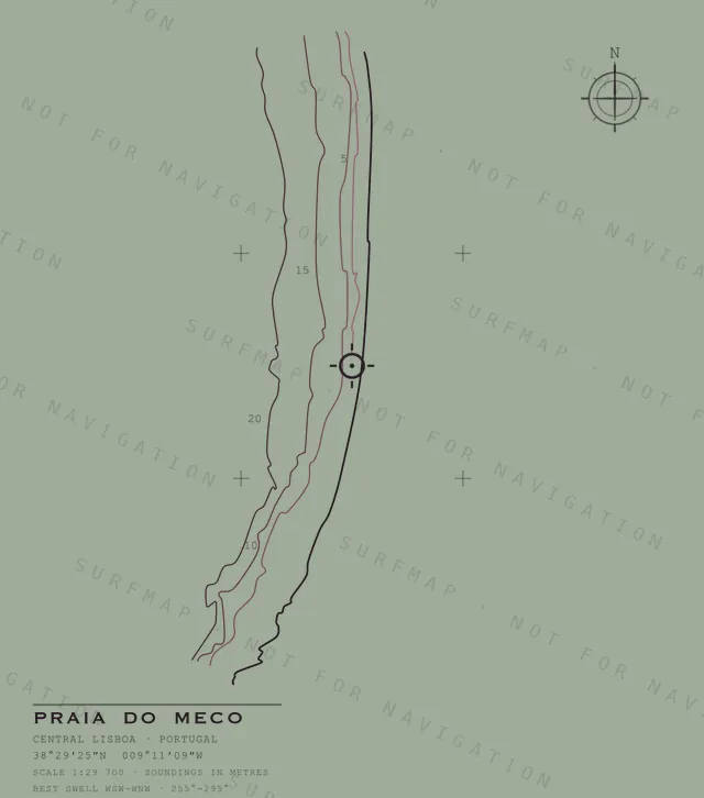 Praia do Meco chart, the full artwork printed on the back