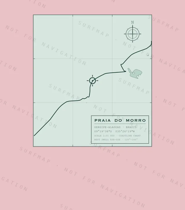 Praia do Morro chart, the full artwork printed on the back