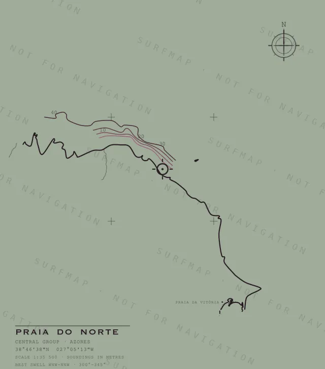 Praia do Norte chart, the full artwork printed on the back