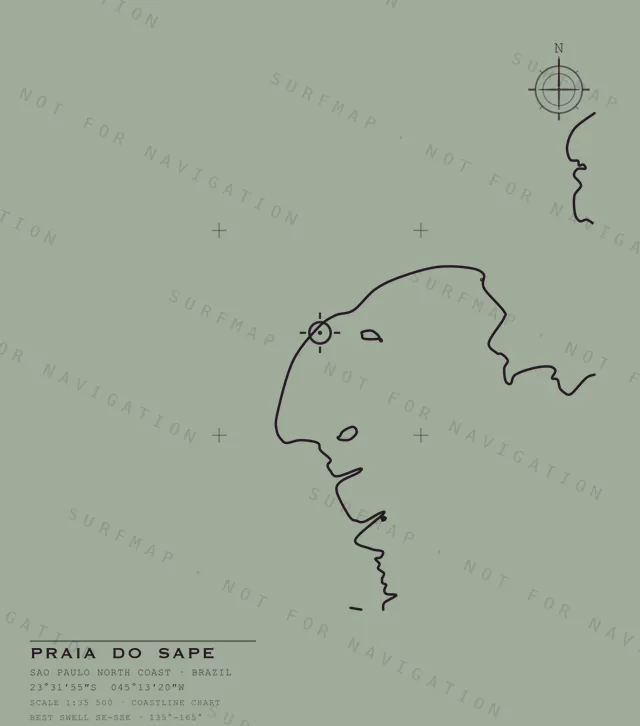 Praia do Sape chart, the full artwork printed on the back